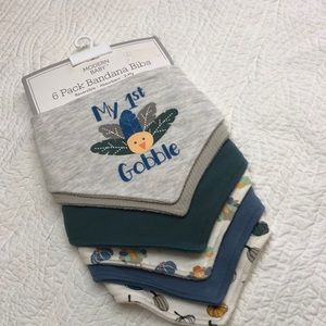 6 Pack baby bibs .  thanksgiving- fall themed
